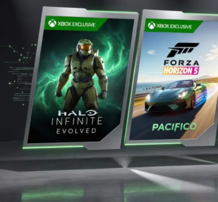 Xbox játékborítók montázsa akció, fantasy, autóverseny és sci‑fi világokkal