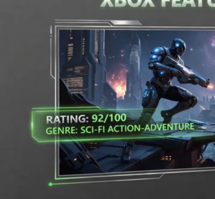 Kiemelt Xbox játékajánló cinematic artworkkel.