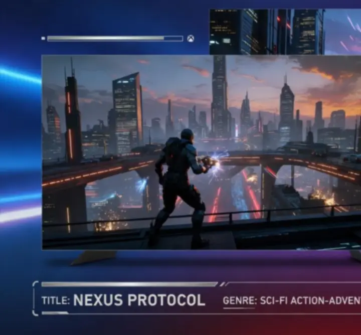 Részletes Xbox játék artwork cinematic jelenettel.
