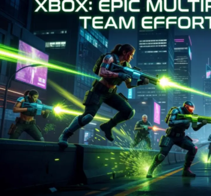 Intenzív Xbox multiplayer akció több játékossal egy futurisztikus arénában.