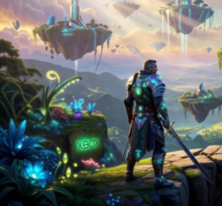 Fantázia és sci-fi Xbox-játék világ látványos tájakkal