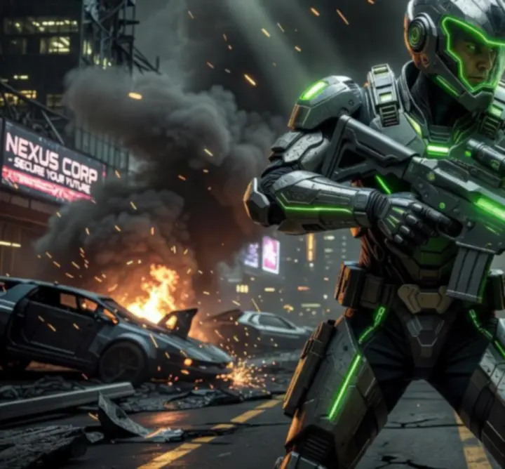 Intenzív lövöldözős Xbox játék akciójelenete